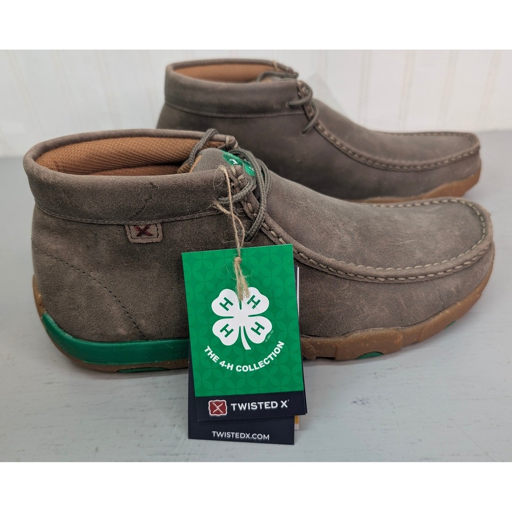 Twisted Chukka Driving Moc MDM0102 Deep Taupe Kelly Green Men's Size 10M NEW
